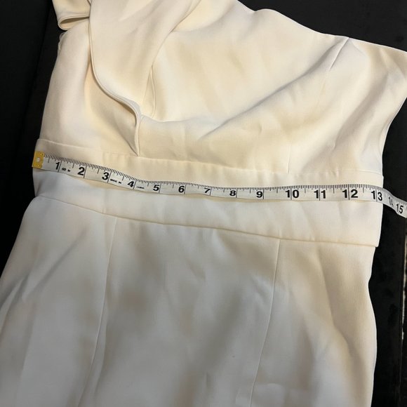 After Six One Shoulder Bow Dress Ivory Size 2 - Picture 4 of 7